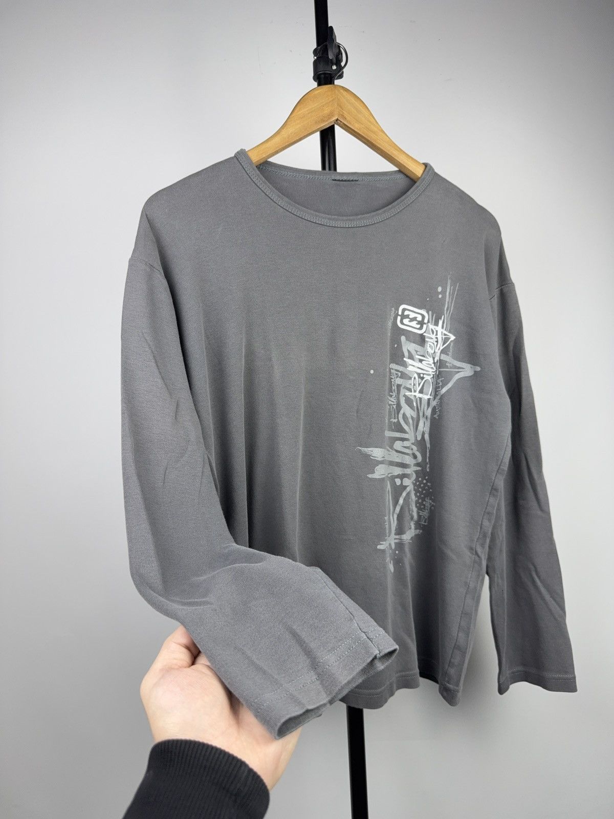 Billabong Surf Retro Billabong Grey Long Sleeve Graphic Logo T-Shirt Size US S / EU 44-46 / 1 - 2 Thumbnail
