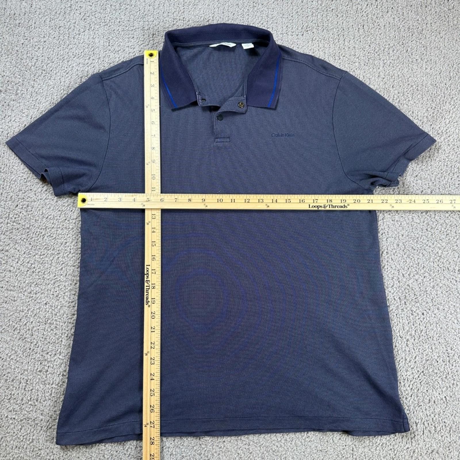 Calvin Klein Calvin Klein Polo Shirt Mens L Navy Blue Logo Modern Fit Size US L / EU 52-54 / 3 - 2 Thumbnail