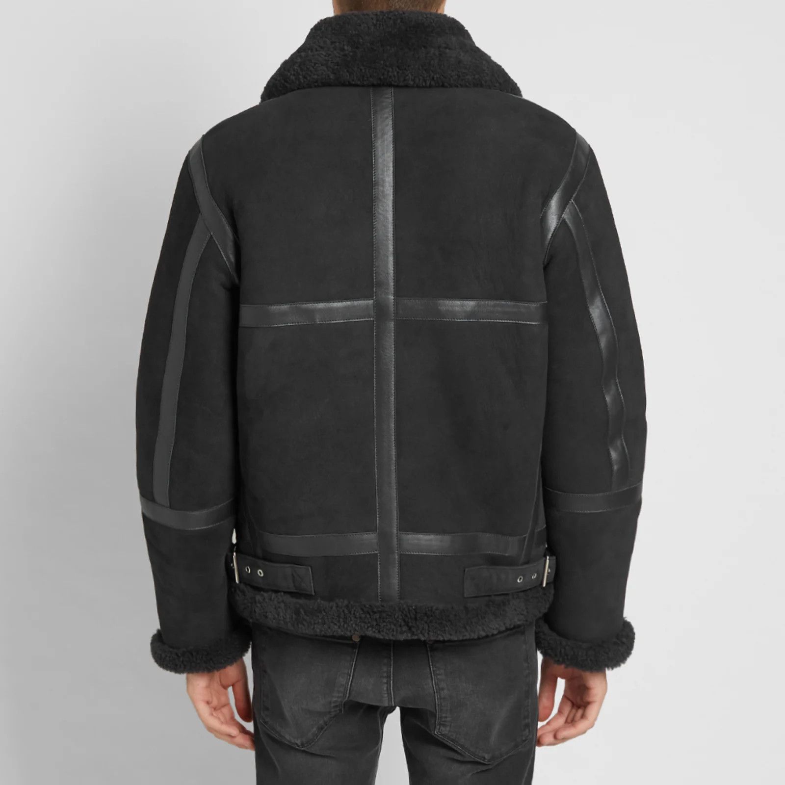 Acne Studios [48] Ian Suede Shearling Jacket in Anthracite (FW18) Size US M / EU 48-50 / 2 - 10 Thumbnail