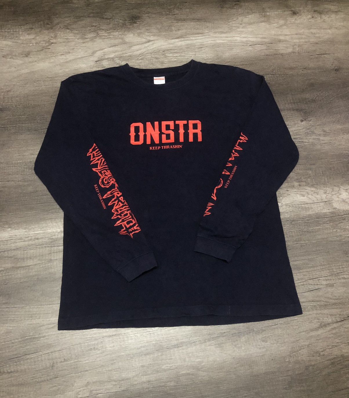 Band Tees Ones Truth Keep Thrashin Hardcore Band Long Sleeve Tshirt Size US L / EU 52-54 / 3 - 19 Thumbnail