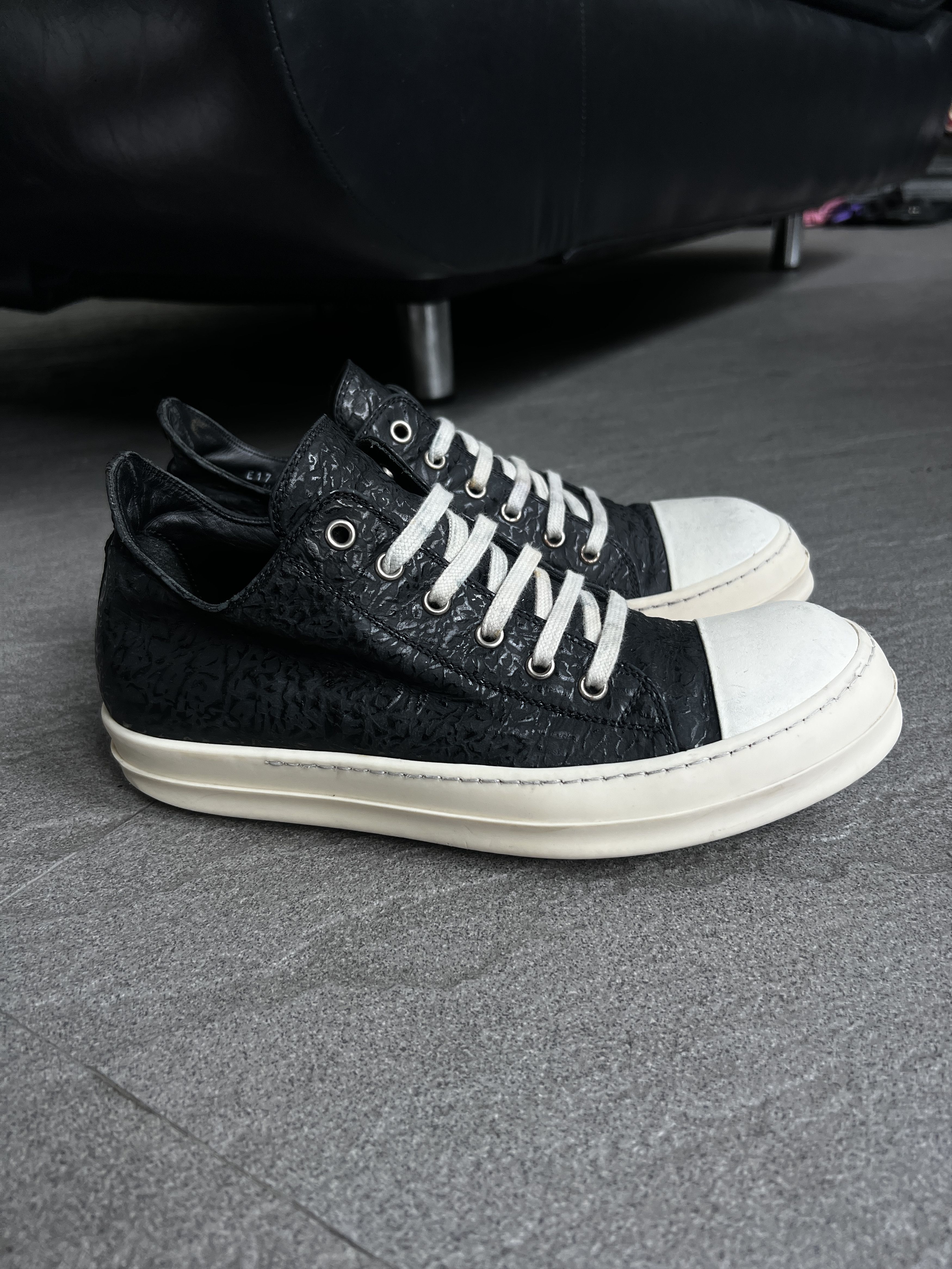Rick Owens Rick Owens Distressed Leather Low Sneakers EU41 Size US 8 / EU 41 - 2 Thumbnail
