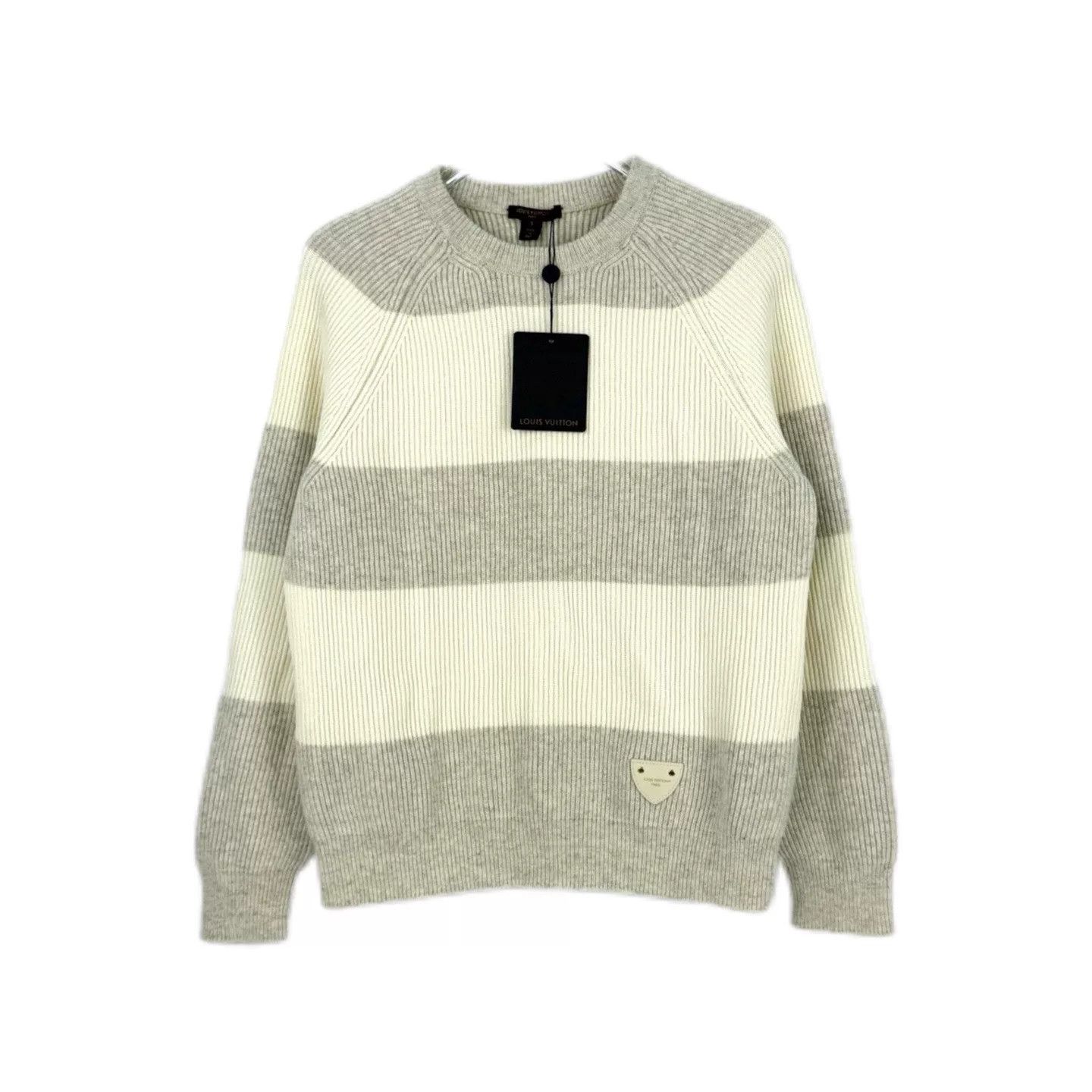 Louis Vuitton LV Gray White Stripe Sweater S Size US S / EU 44-46 / 1 - 1 Thumbnail