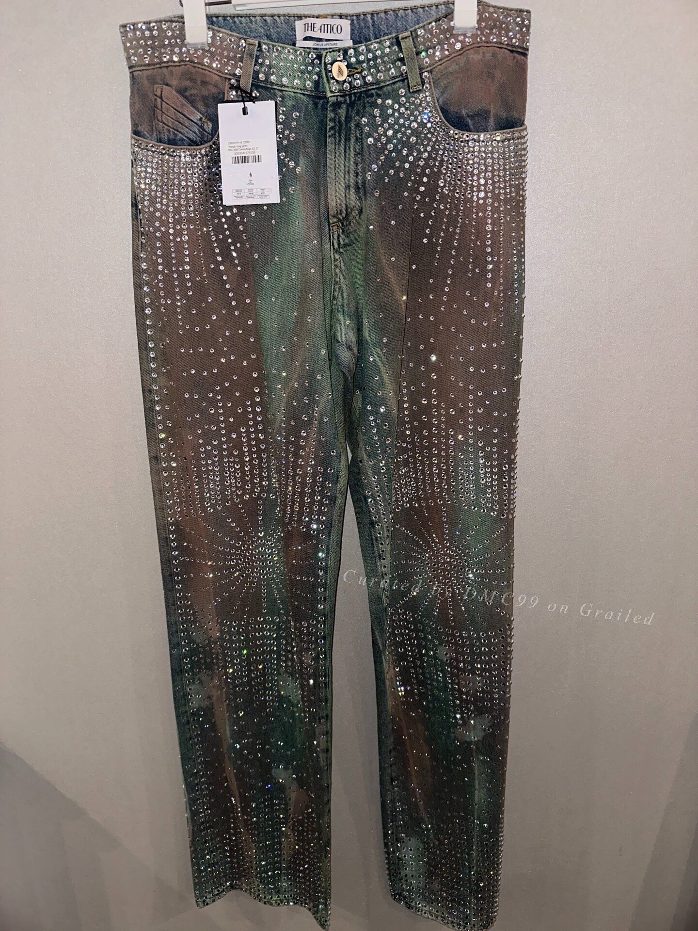 The Attico The Attico Rhinestone Embellished Jeans Size 27" / US 4 / IT 40 - 1 Thumbnail