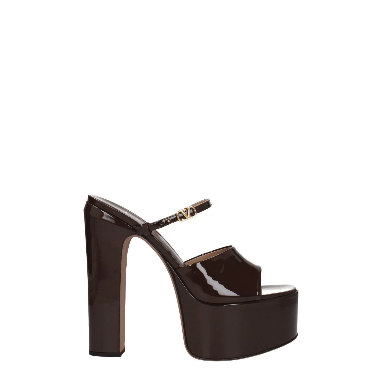 Valentino ob1o1e1224 Patent Leather Sandals in Chocolate Brown Size US 11 / IT 41 - 1 Thumbnail