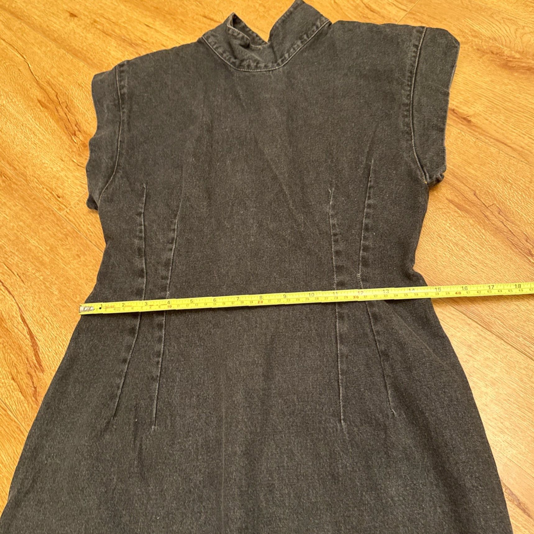 Blair VINTAGE JONI BLAIR 80s Dress Open Back Black Cotton Bohemian High Waisted Size 11 Women Size L / US 10 / IT 46 - 4 Thumbnail