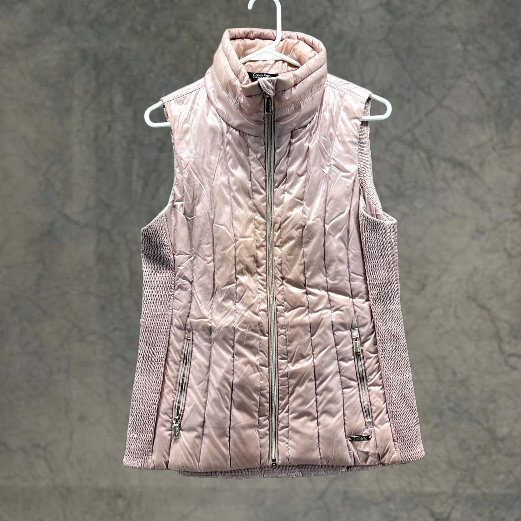 Calvin Klein Calvin Klein Vest Women Medium Pink Full Zip Puffer Down Jacket Slim Regular Down Fill/Vest Style Size M / US 6-8 / IT 42-44 - 1 Thumbnail