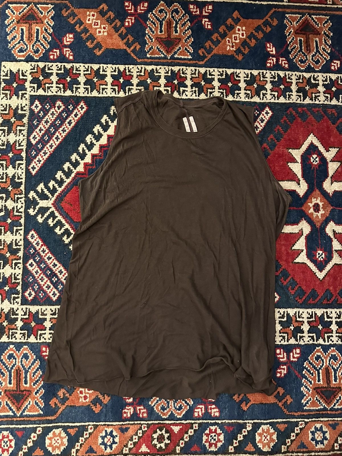 image of Rick Owens Fogachine Sleeveless Top in Ox Blood, Men's (Size Large)