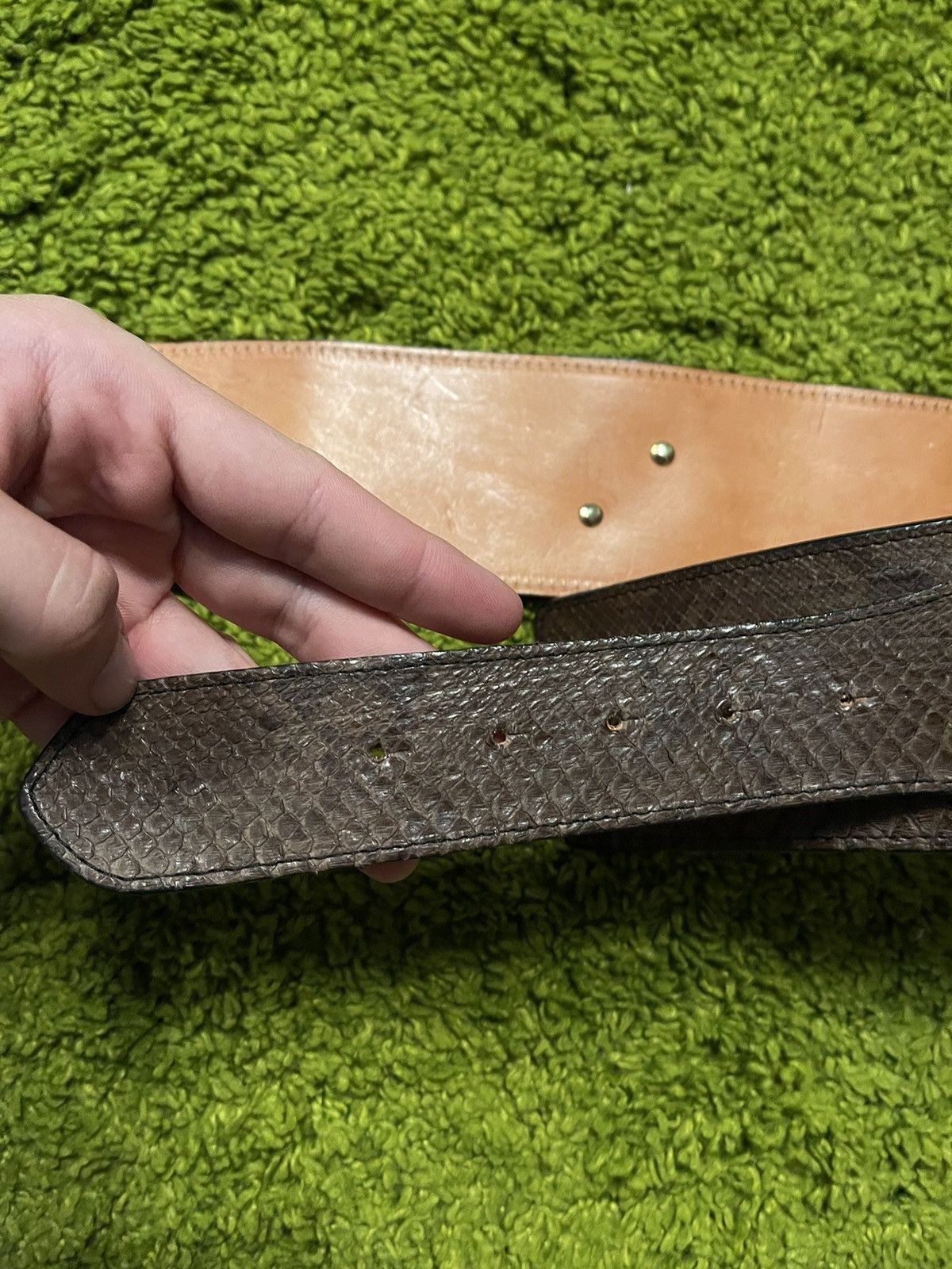 Designer × Genuine Leather 🐍 Real phyton snakeskin belt by Penta Size ONE SIZE - 7 Thumbnail
