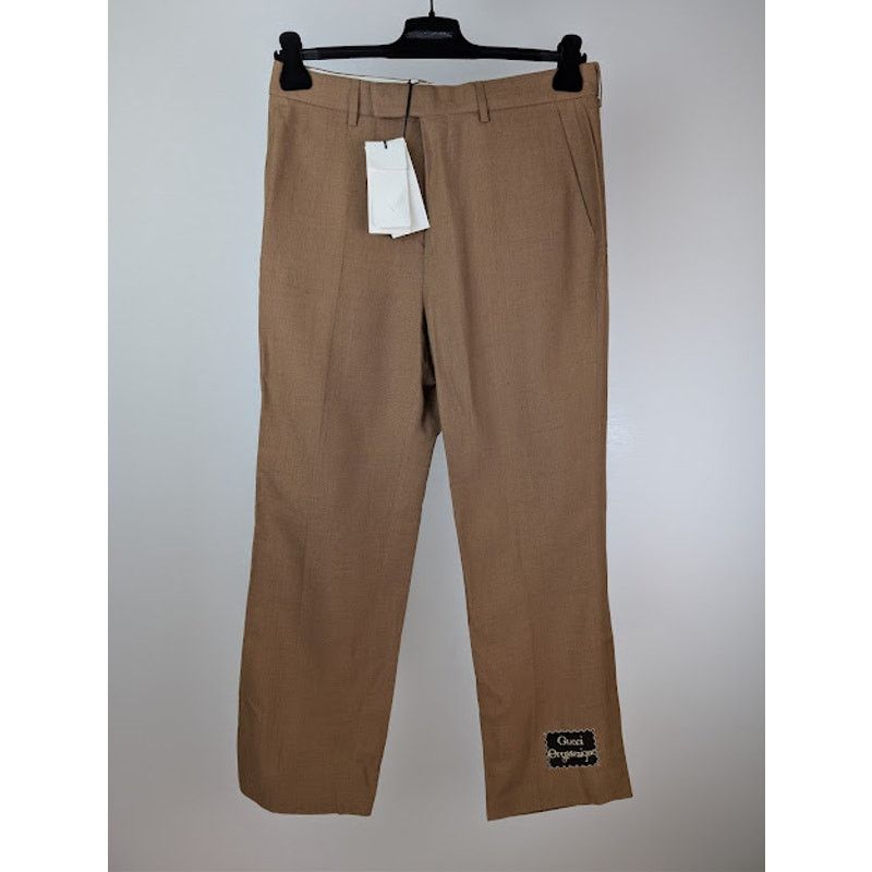 Gucci o1rshd1 Tailored Crepe Trousers Pant in Brown / Camel Size US 32 / EU 48 - 2 Thumbnail
