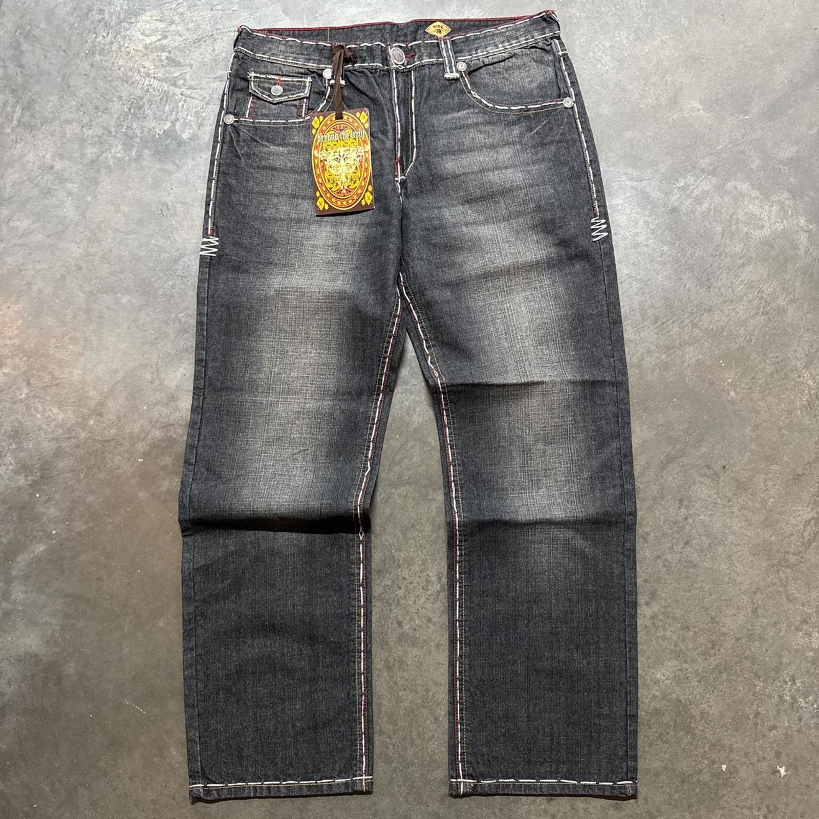 Vintage Vintage Y2K Affliction Style Cyber Baggy Denim Jeans Jeans Size US 38 / EU 54 - 3 Thumbnail