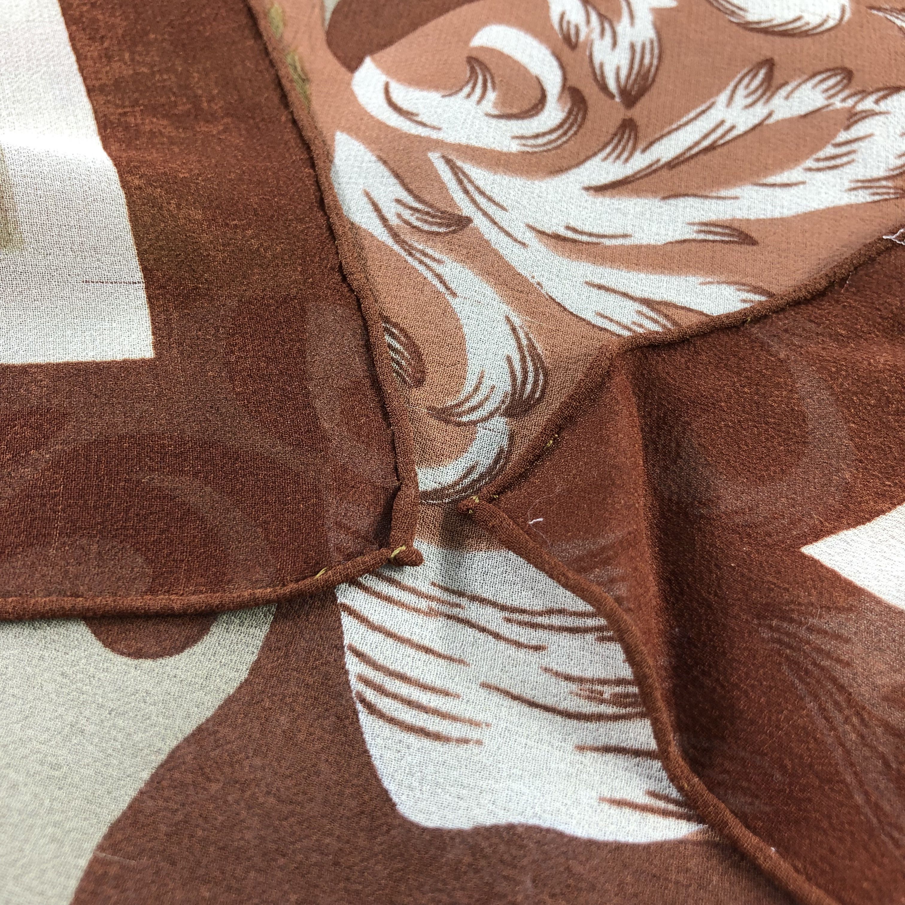 Japanese Brand Luxury Baroque Hand Rolled Silk Scarf M879 Size ONE SIZE - 5 Thumbnail