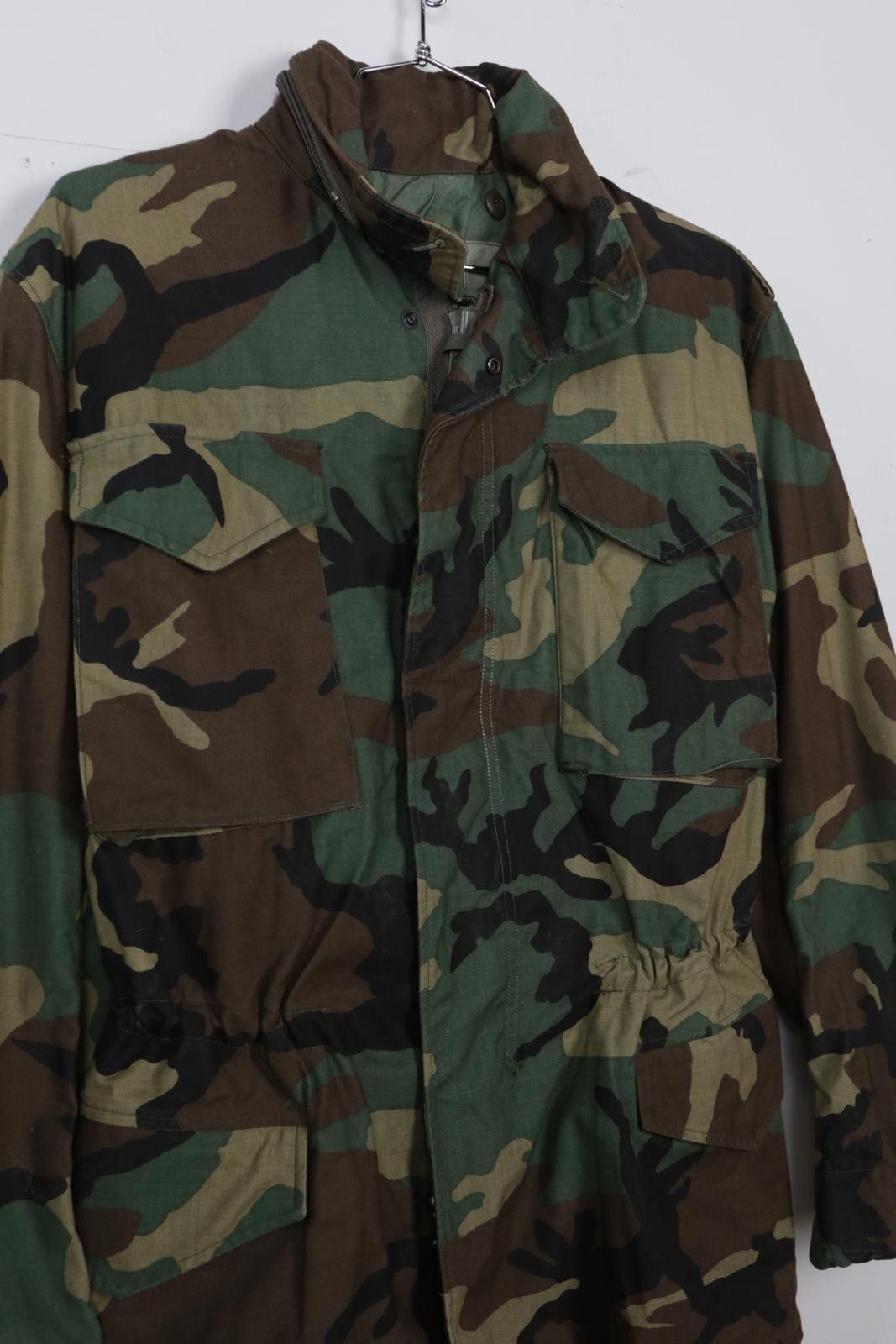 Vintage 00's Military Woodland Camo Drawcord Field Jacket Size ONE SIZE - 3 Thumbnail