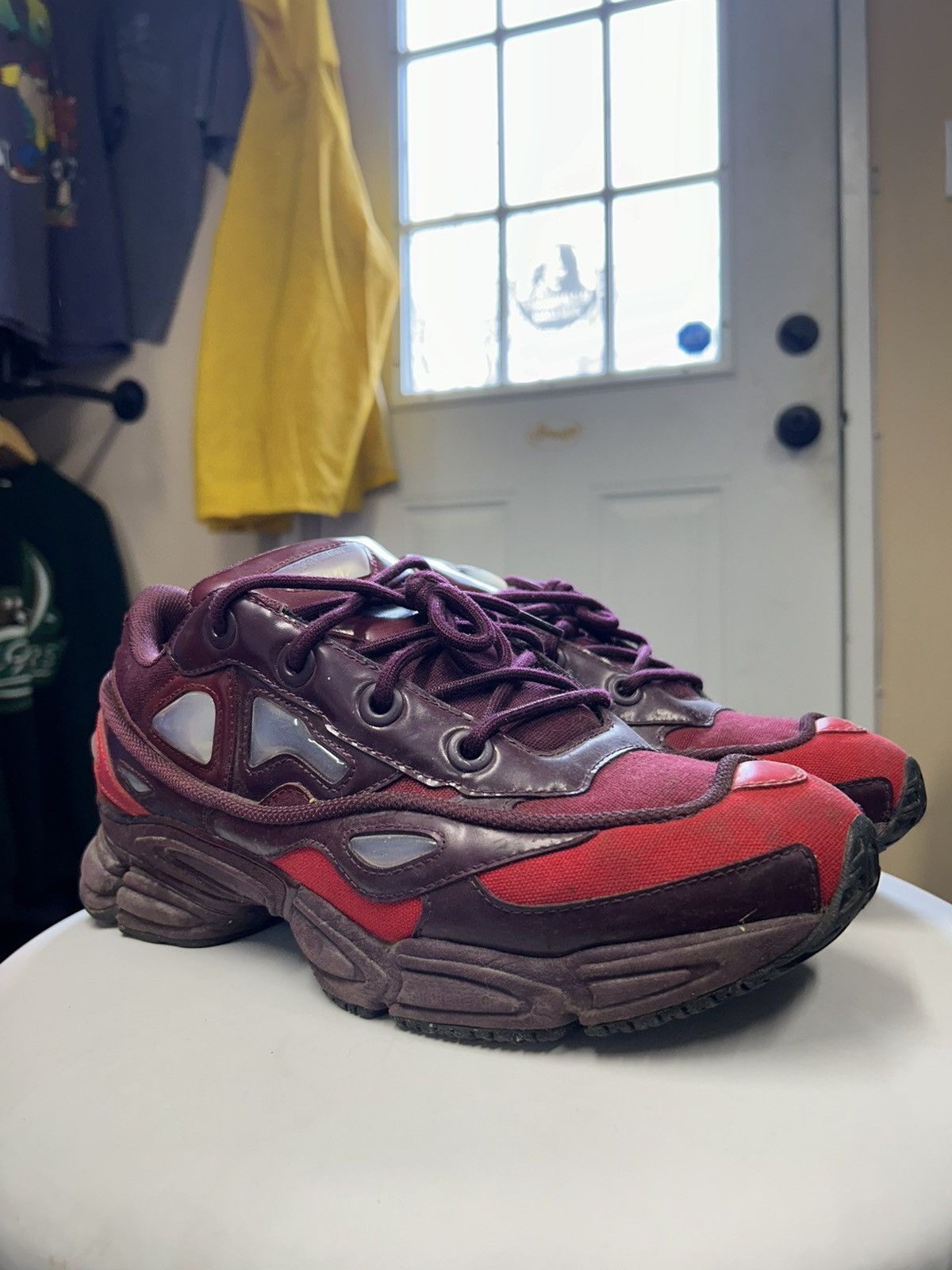 image of Adidas x Raf Simons X Ozweego 3 Burgundy 2018 Trainers Shoes, Men's (Size 10)
