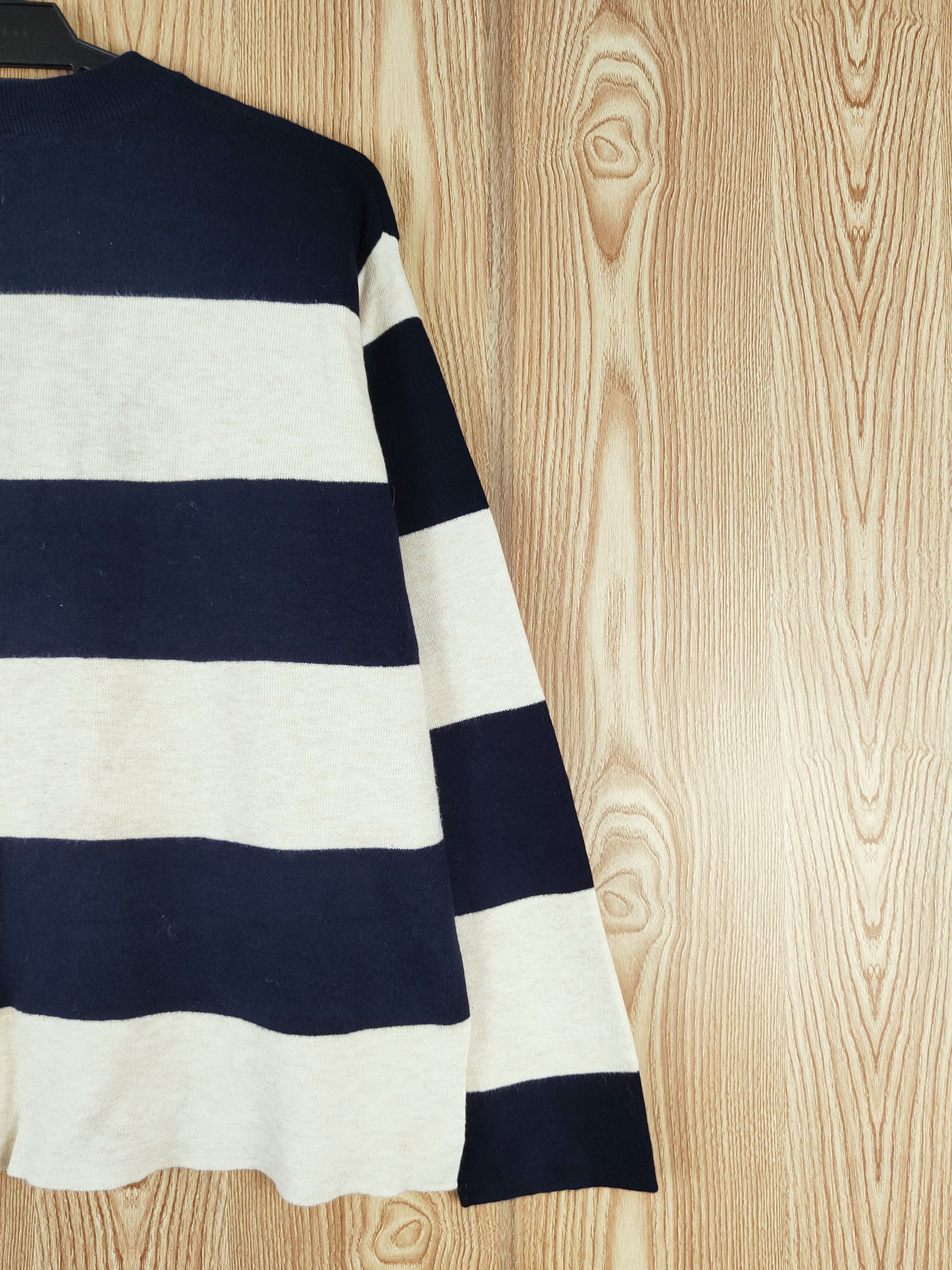 Homespun Knitwear Japane stripe Navy Knitwear sweatshirt #W347 Size L / US 10 / IT 46 - 9 Thumbnail