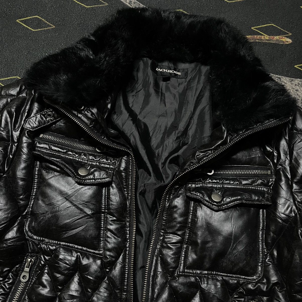 If Six Was Nine × JACKROSE × Share Spirit Homme ☠️DOPE☠️☠️- JACKROSE QUILTED PUFF BIKERS JACKET DETACHED FURR Size US M / EU 48-50 / 2 - 8 Thumbnail
