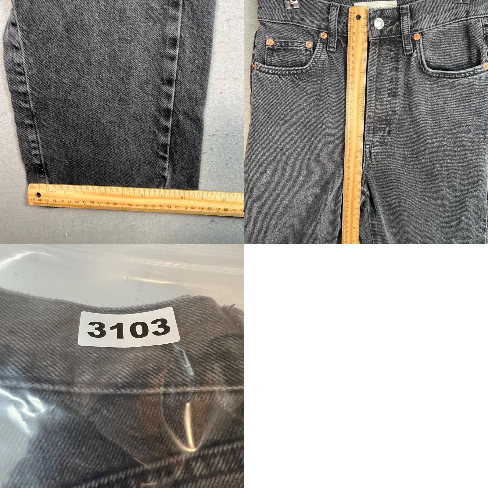 Topshop Topshop Womens Size 26 x 30 Black Denim Straight-Leg Jeans w/ Ankle Slit Size 26" / US 2 / IT 38 - 8 Thumbnail
