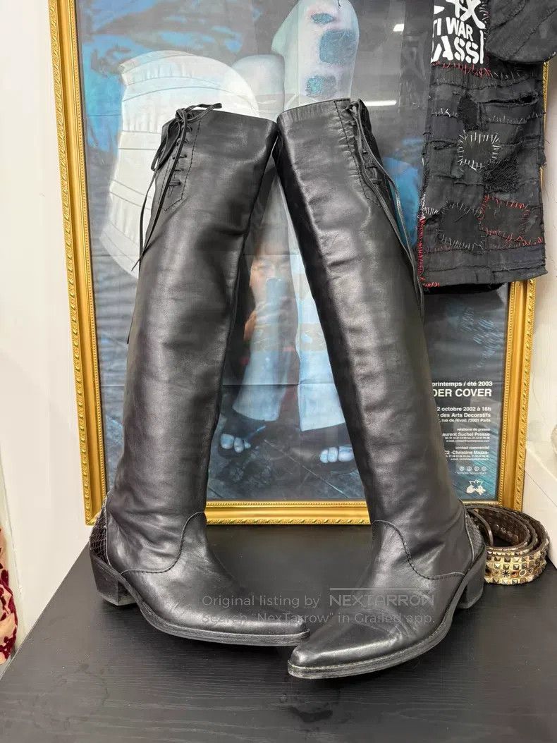 Junya Watanabe Junya Watanabe size M Snake Skin Patchwork High-Top Boots Size US 5.5 / EU 38 - 1 Thumbnail