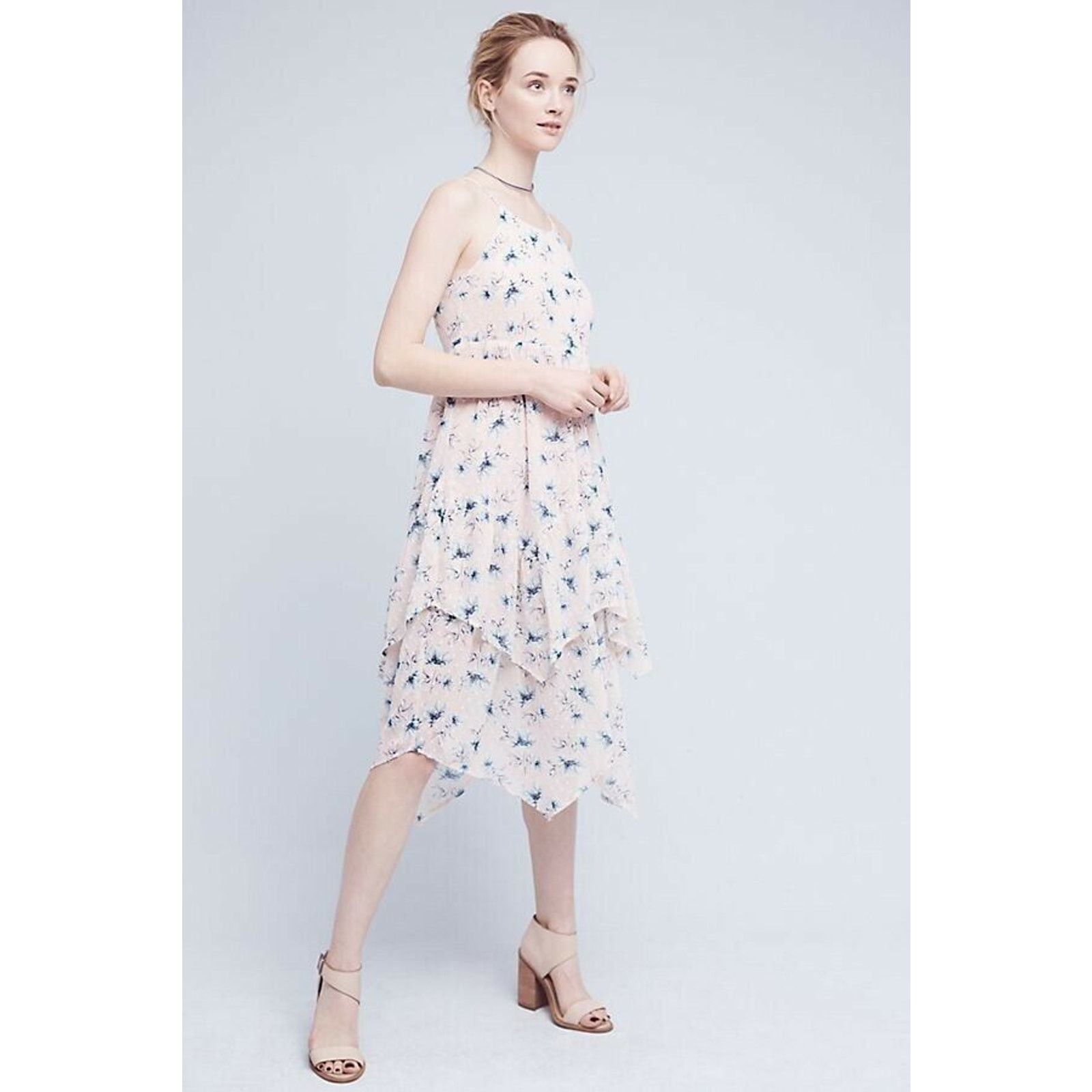 Anthropologie NWT Anthropologie Firenze Tiered Dress by Moon River Petite Size M / US 6-8 / IT 42-44 - 2 Thumbnail