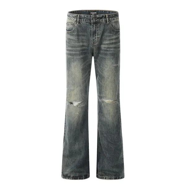Vintage American men's retro cleanfit casual ripped flared jeans Size US 32 / EU 48 - 7 Thumbnail