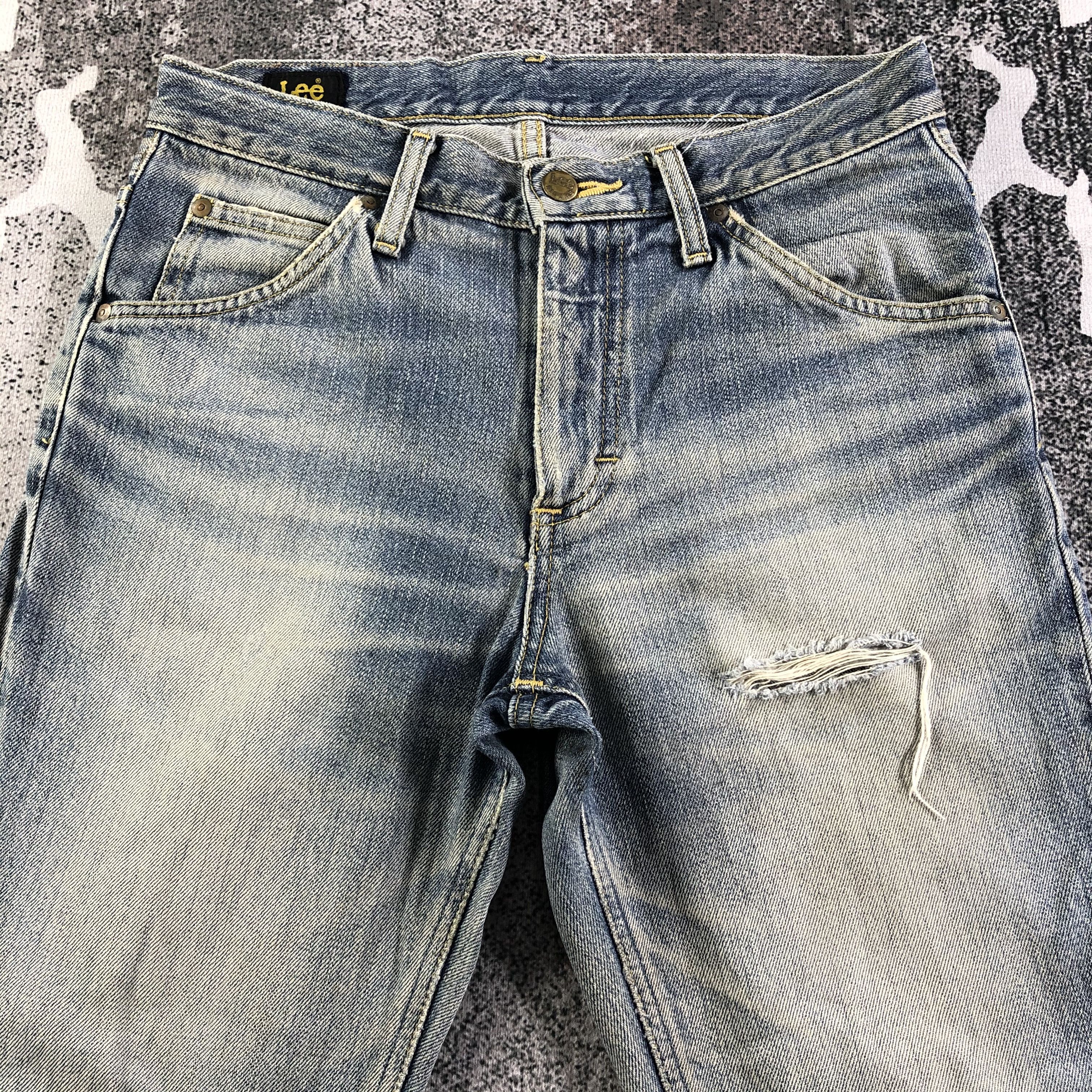 Lee Vintage Lee Flare Jeans Ripped Faded Blue KJ2531 Size US 29 - 3 Thumbnail