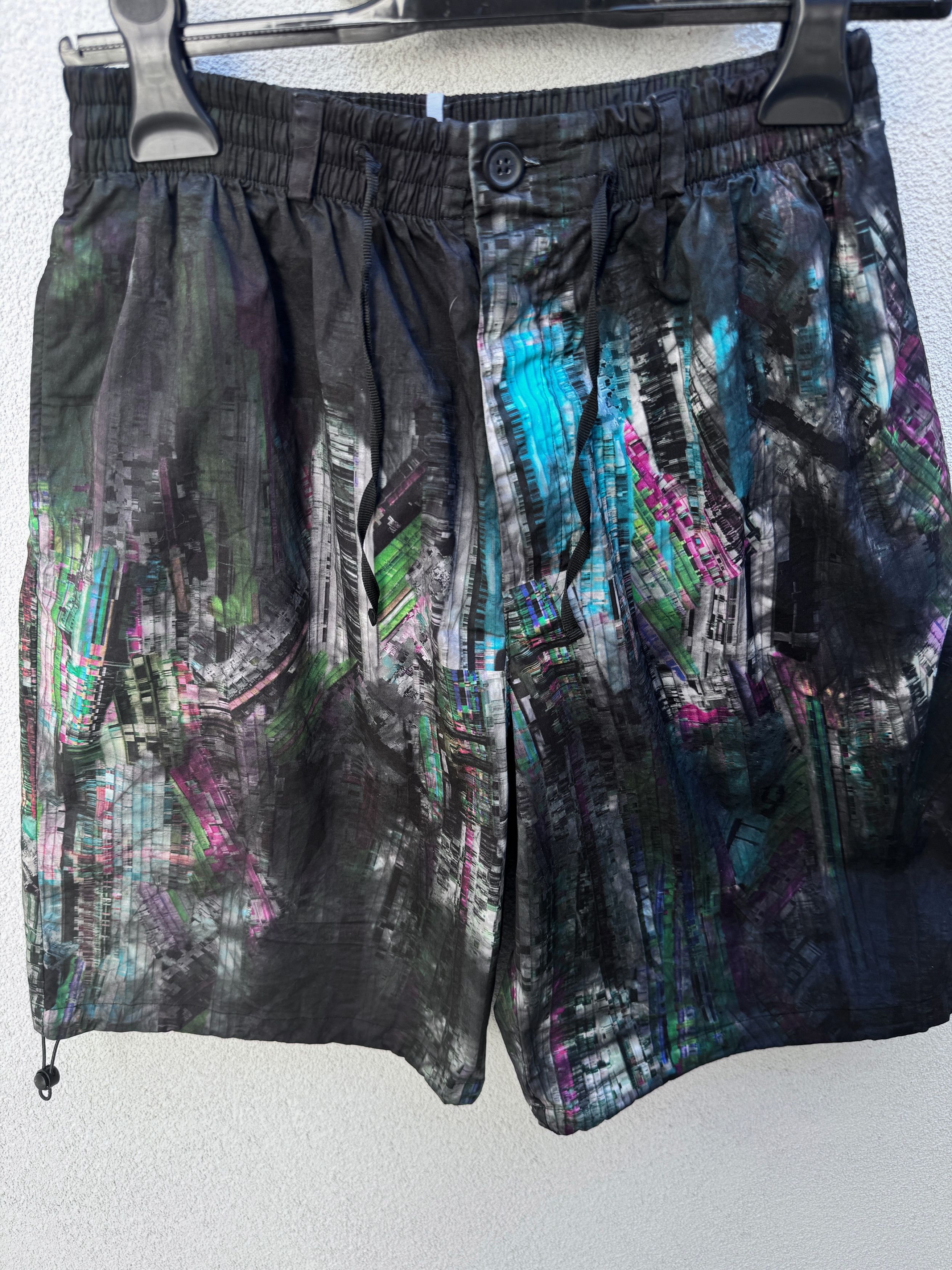 Alexander McQueen McQ Alexander Mc Queen 'Striae' Black Bruised TieDye Shorts Size US 31 - 4 Thumbnail