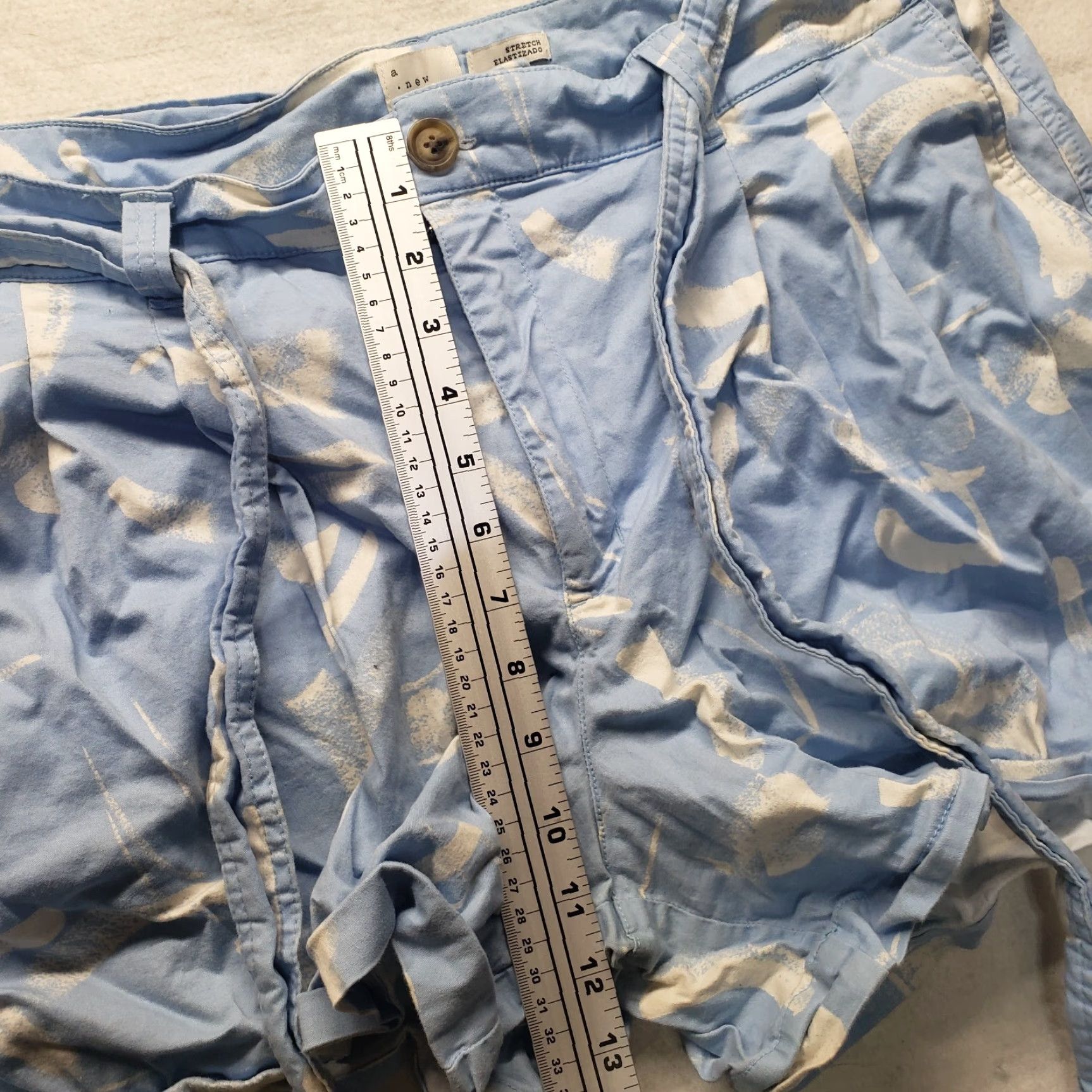Vintage A NEW DAY Blue Pleated Comfort Stretch Midi Chino Shorts Women's Plus Size 18 Size 40" / US 18 - 5 Thumbnail