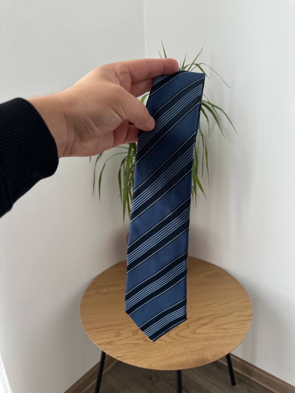 Emporio Armani Vintage Emporio Armani Made in Italy Silk Tie – Navy Striped Size ONE SIZE - 5 Thumbnail