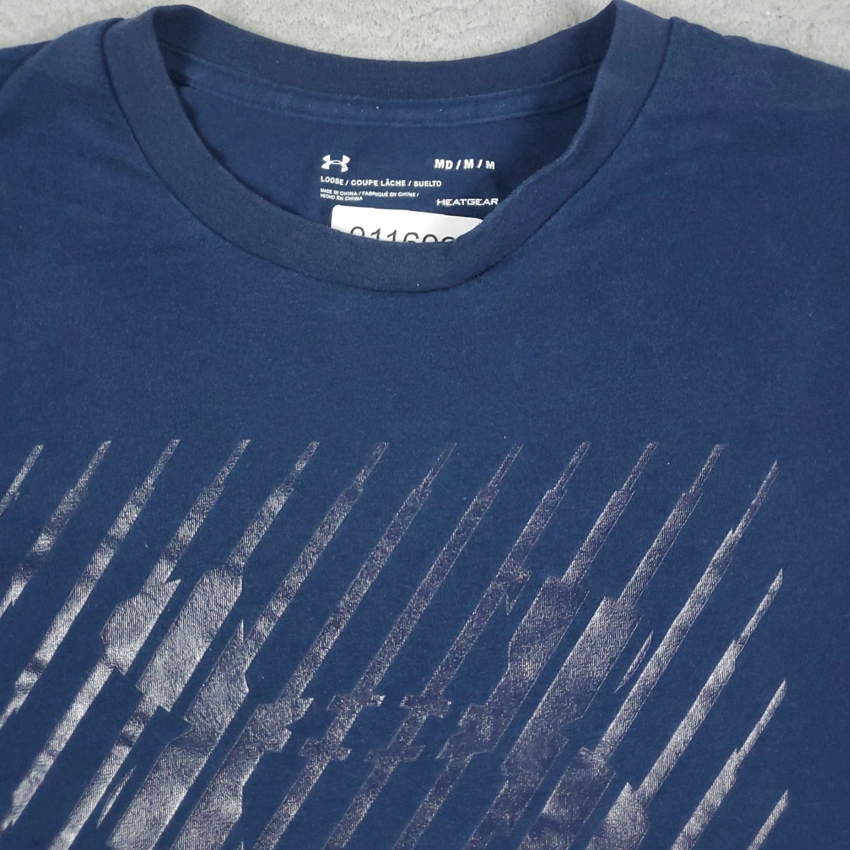 Under Armour Under Armour HeatGear T-Shirt Short Sleeve Mens Medium Blue Solid Logo All Seasons 90s Modern Sports Mens Size US M / EU 48-50 / 2 - 2 Thumbnail