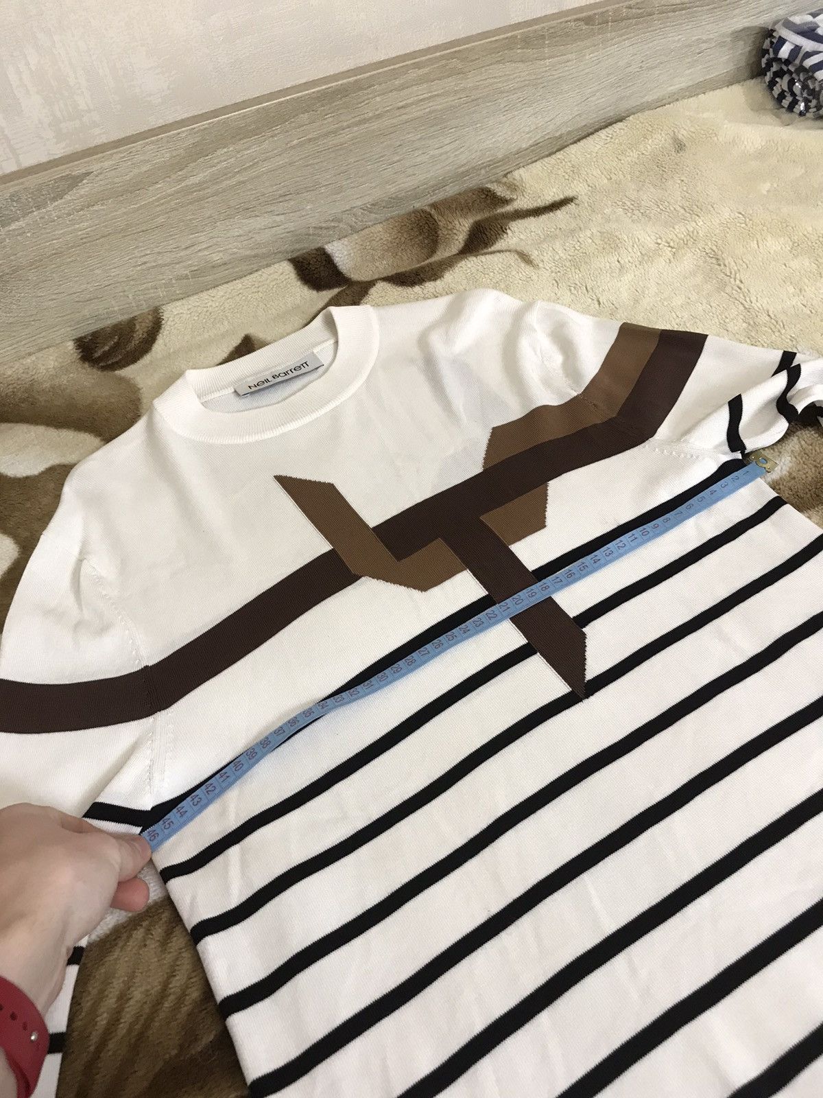 Neil Barrett 🔥 Neil Barrett Striped Knit Crew Neck Slim Fit Pullover Size US M / EU 48-50 / 2 - 15 Thumbnail