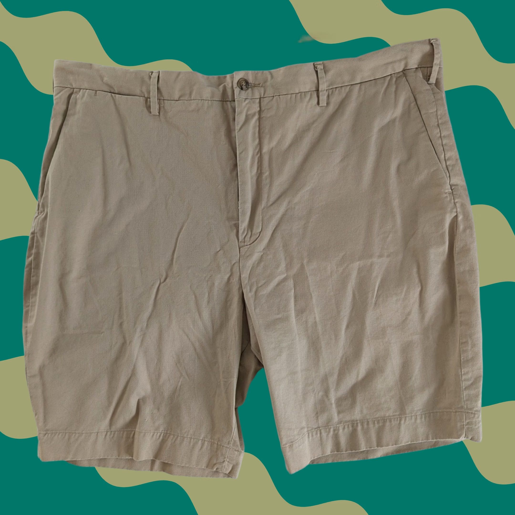 Polo Ralph Lauren Polo Ralph Lauren Mens Tan Chino Shorts Flat Front Classic Fit Stretch 42 Beige Casual Pants Men Size US XL / EU 56 / 4 - 1 Thumbnail