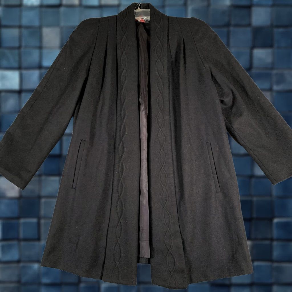 Vintage Vintage Alorna Coat Womens Medium Black 80s Wool Size M / US 6-8 / IT 42-44 - 1 Thumbnail