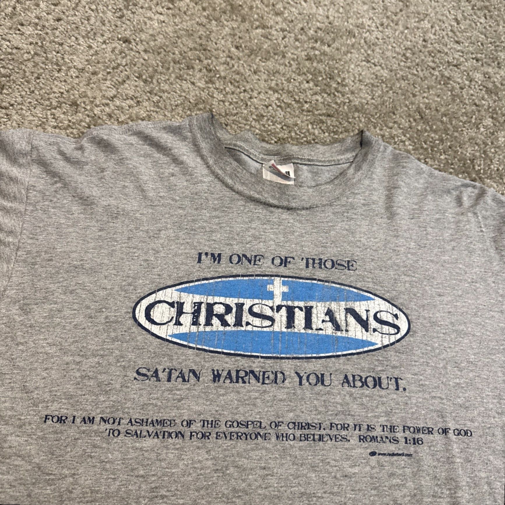 Anvil VINTAGE Anvil T-Shirt Christianity Satan Warning You About L Mens Gray I’m One of Those Christians Satan Warned You About T-Shirt Jesus God Vintage L Size US L / EU 52-54 / 3 - 3 Thumbnail