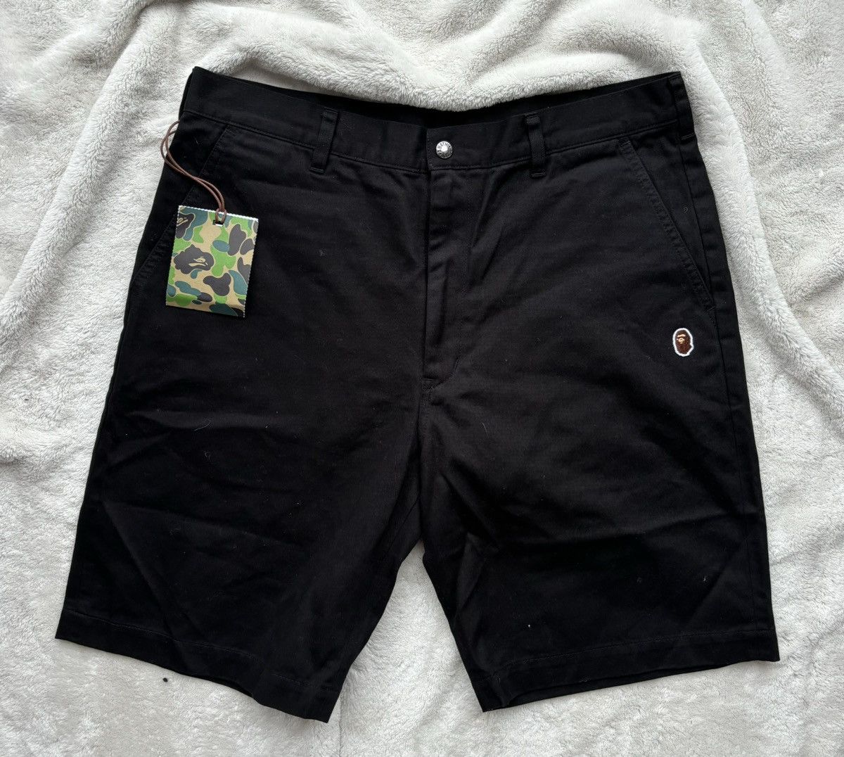 Image of Bape Black One Point Shorts, Men's (Size 36)