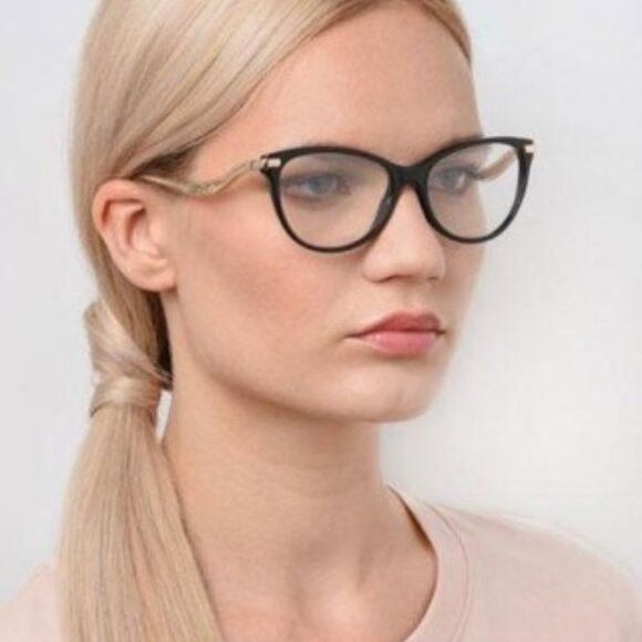 Jimmy Choo Jimmy Choo JC258 0086 00 Eyeglasses Havana/Gold 54mm Cat Eye Size ONE SIZE - 3 Thumbnail