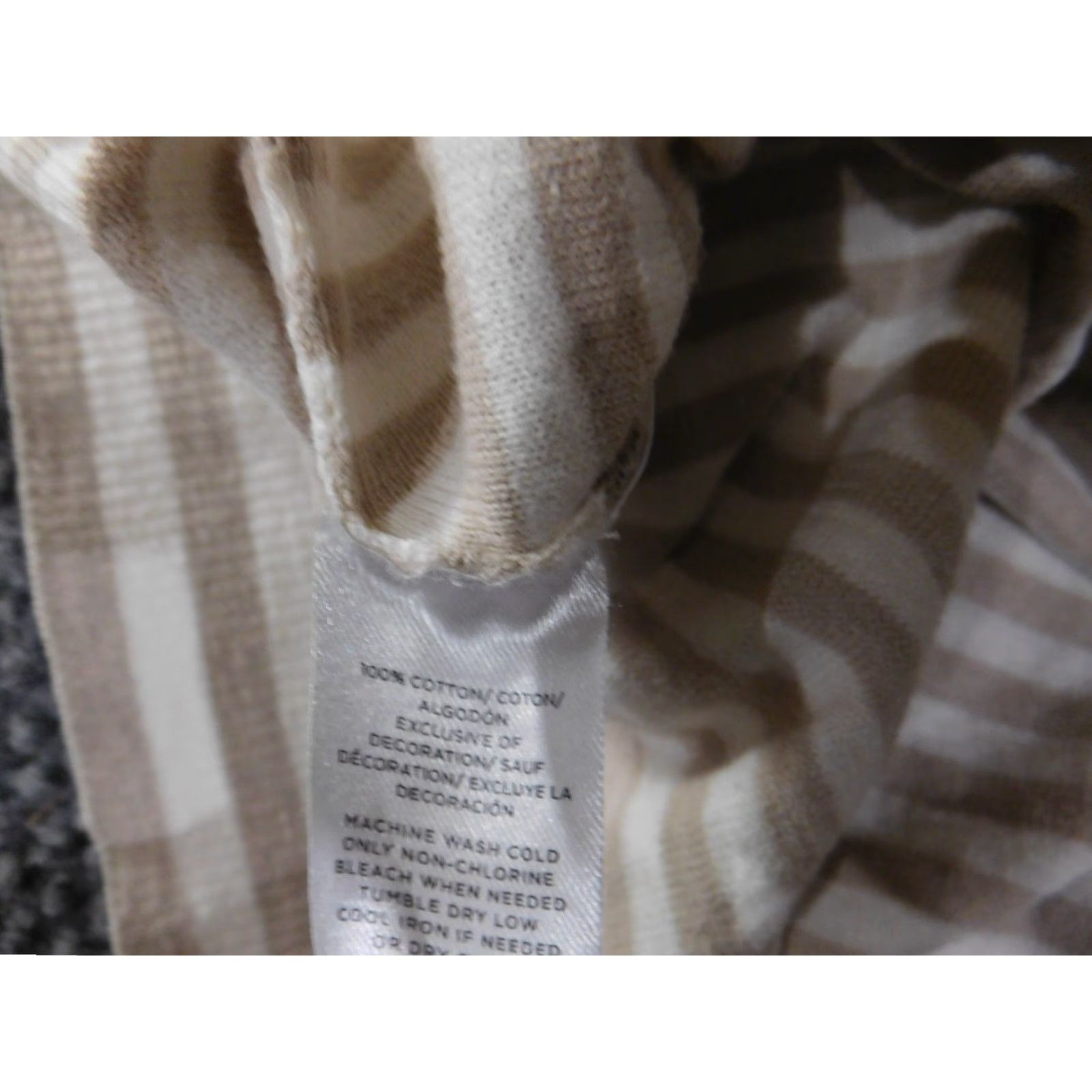 Loft LOFT Shirt Womens Medium White Striped Beige Long Sleeve Tie Neck Button-Up Cotton Knit VINTAGE No, not; but keep concise Size M / US 6-8 / IT 42-44 - 7 Thumbnail