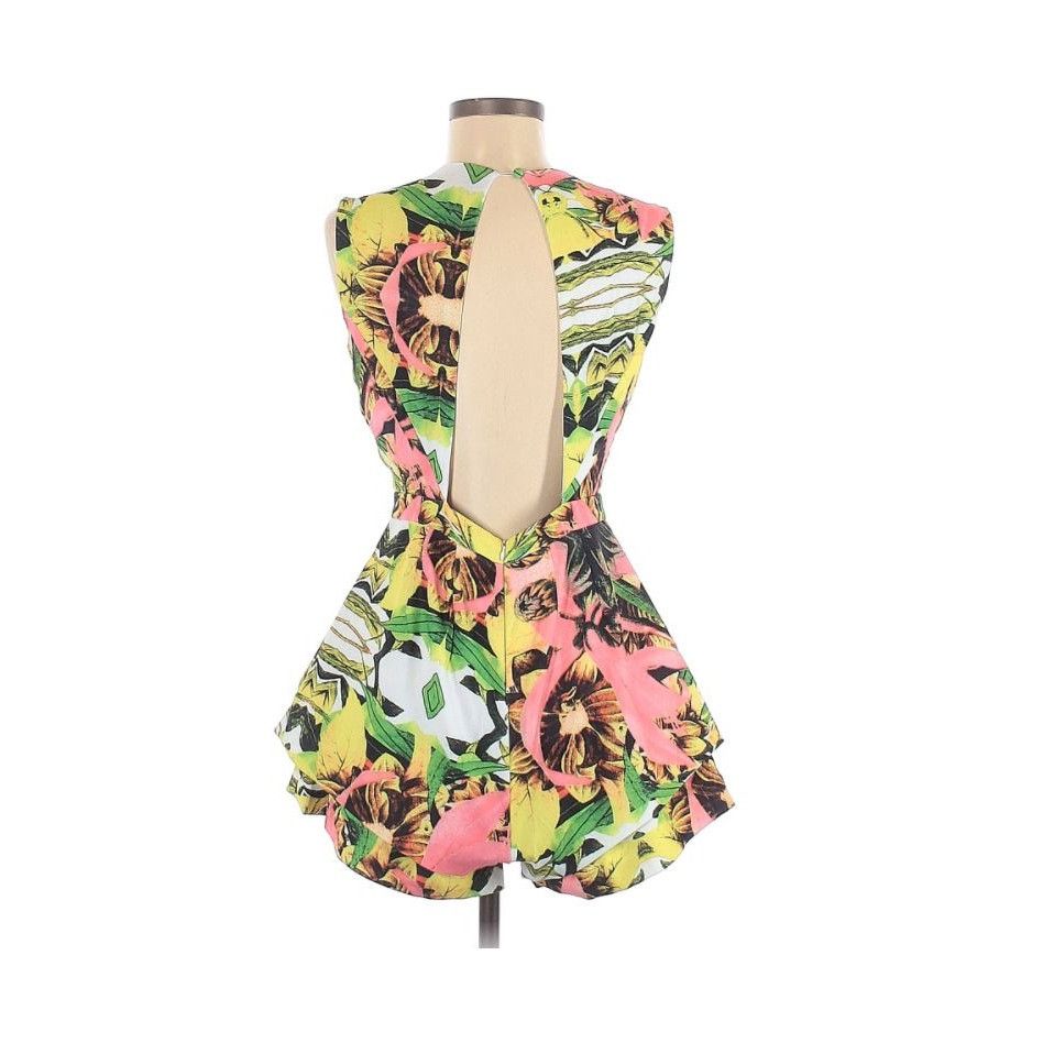 Other ❤️Sexy Floral Tropical V-Neck Romper Elegant Summer Sleevele Size L / US 10 / IT 46 - 4 Thumbnail