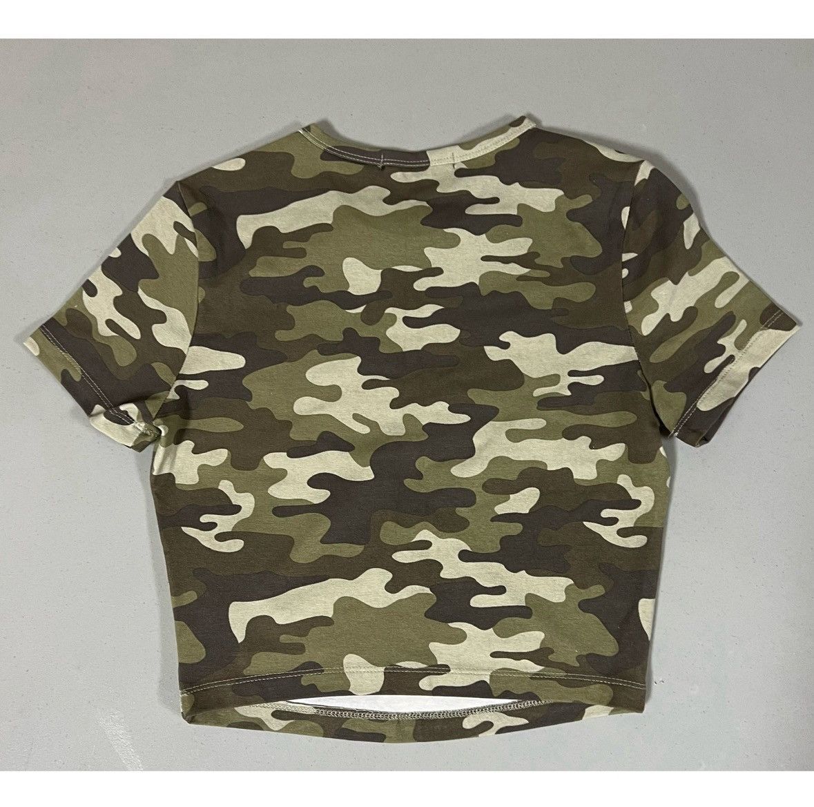 Vintage Green Camouflage ‘New York’ Graphic Crop Top Shirt Size S✨ Size S / US 4 / IT 40 - 4 Thumbnail