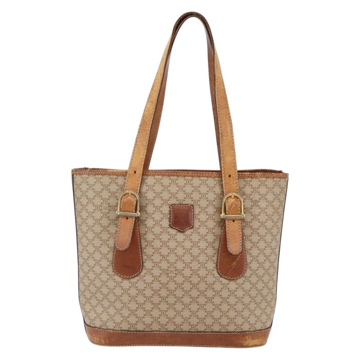 Celine CELINE Macadam Canvas Tote Bag Pvc Beige Gold Size ONE SIZE - 2 Thumbnail