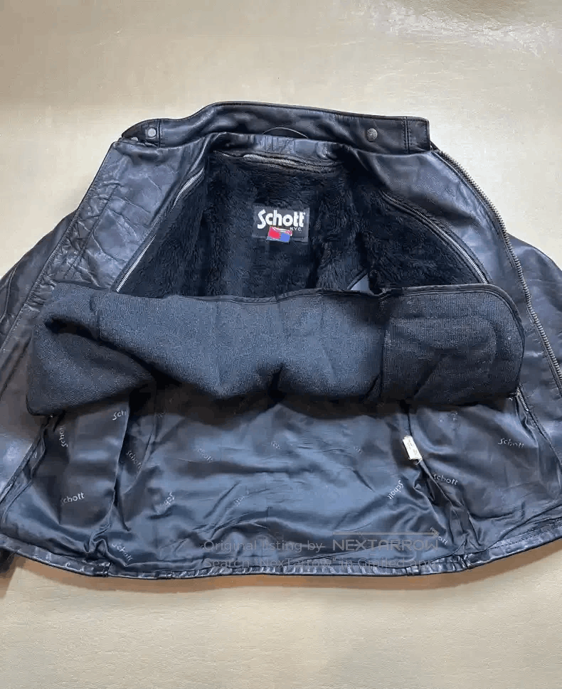 Schott Schott Genuine leather heavy cowhide stand-up collar motor Size US M / EU 48-50 / 2 - 3 Thumbnail