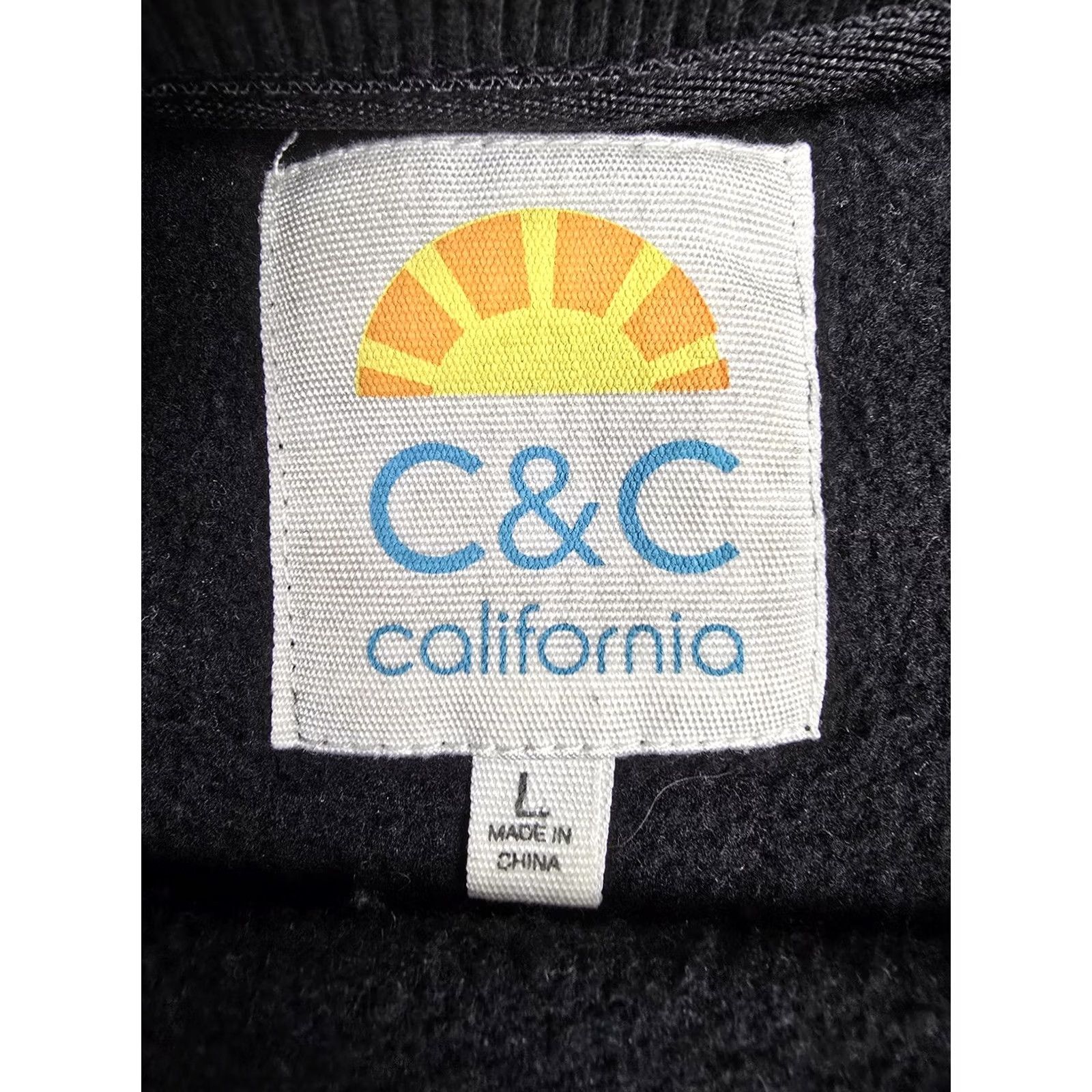 Vintage VINTAGE C&C California Sweatshirt Womens L Black Pullover Fleece Lined Pockets Crewneck Size L / US 10 / IT 46 - 2 Thumbnail