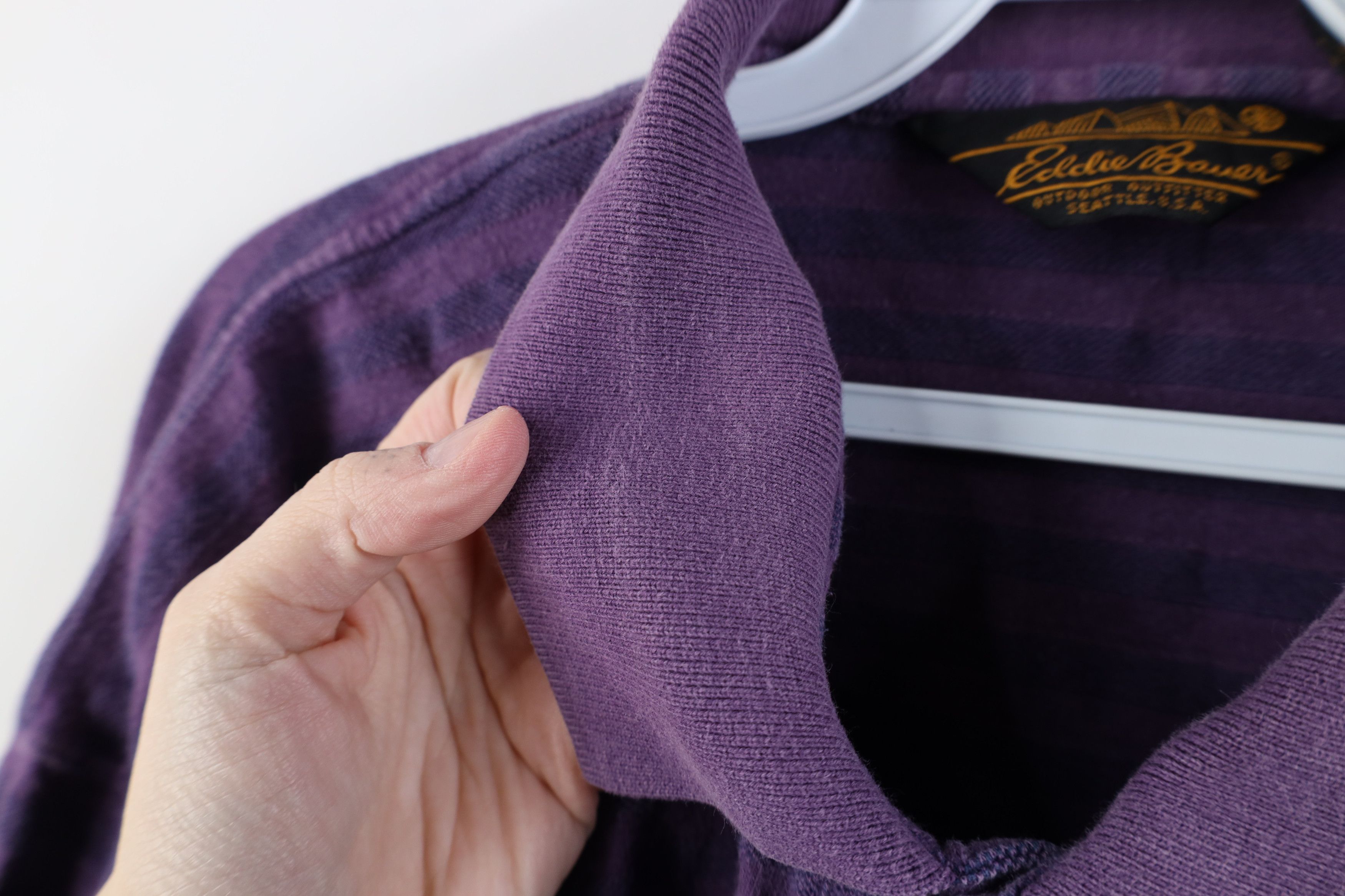 Eddie Bauer Vintage 90s Eddie Bauer Long Sleeve Rugby Polo Shirt Purple Size US XL / EU 56 / 4 - 7 Thumbnail