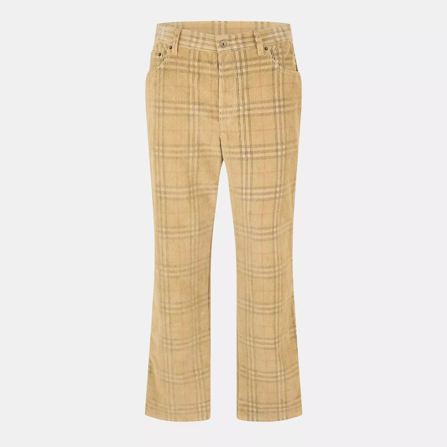 Burberry o1g2r1mq0426 Check Straight Leg Trousers in Sand Size US 38 / EU 54 - 1 Thumbnail