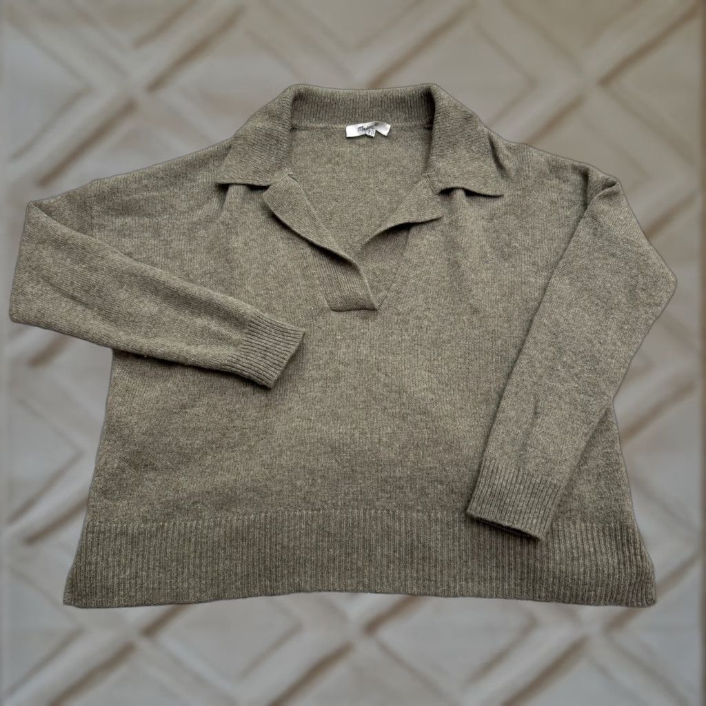 Madewell Madewell Merino Wool Pullover Sweater Womens 2XS Brown V-Neck Knit Casual Fall Winter Size XXS / US 00 / IT 34 - 1 Thumbnail