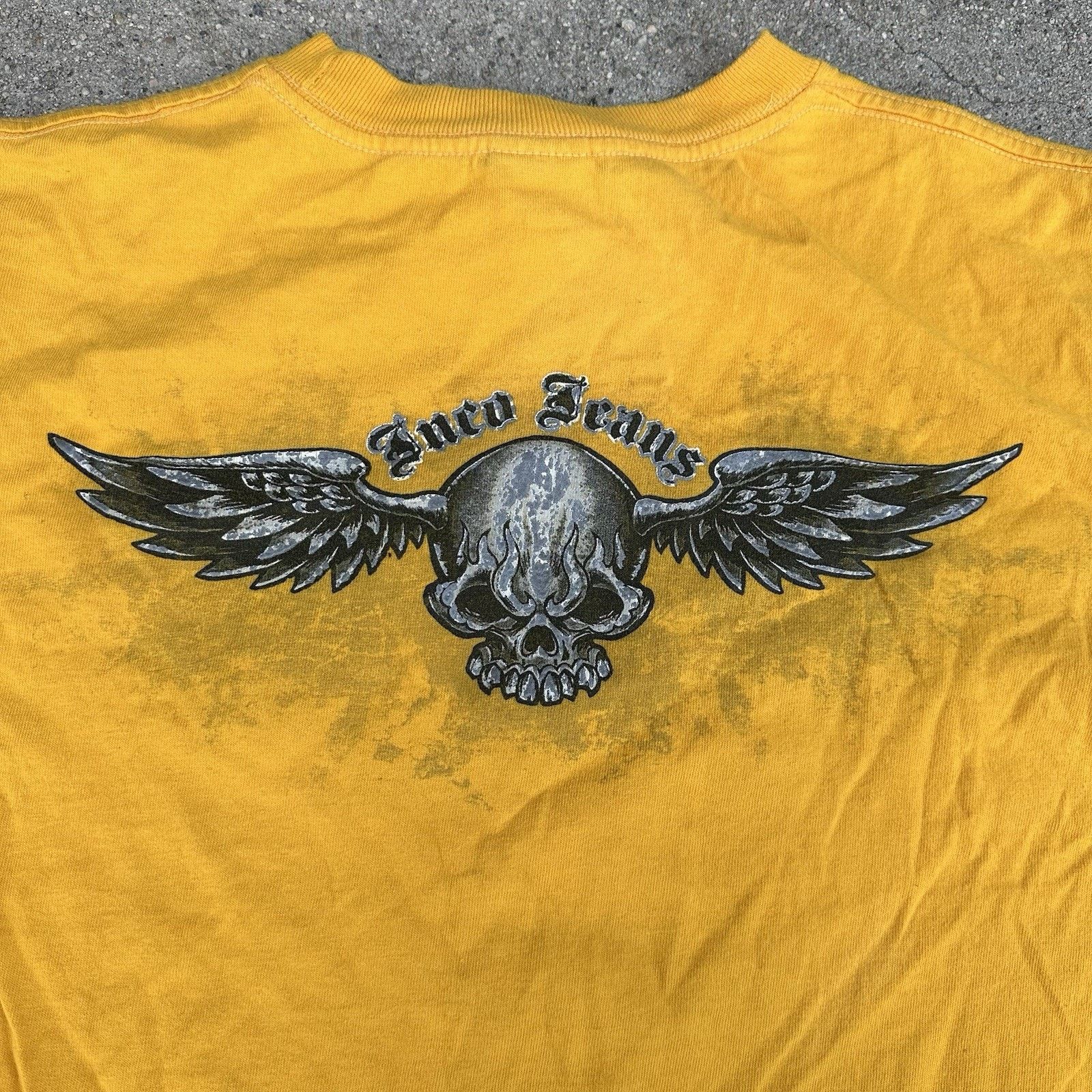 JNCO × Vintage Vintage 90s Y2K Jnco Jeans Skull Wings Yellow Tee T-Shirt Size US M / EU 48-50 / 2 - 2 Thumbnail