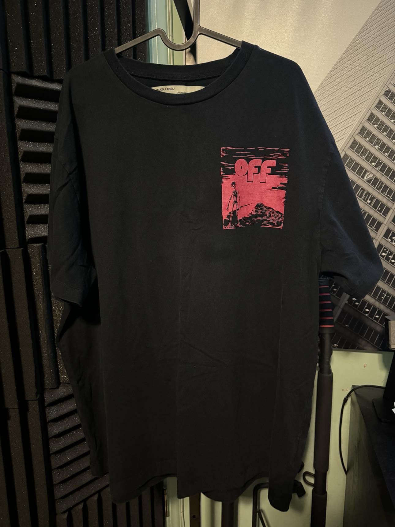 image of Off White Off-White Floating Skull T Shirt Size M in Black, Men's