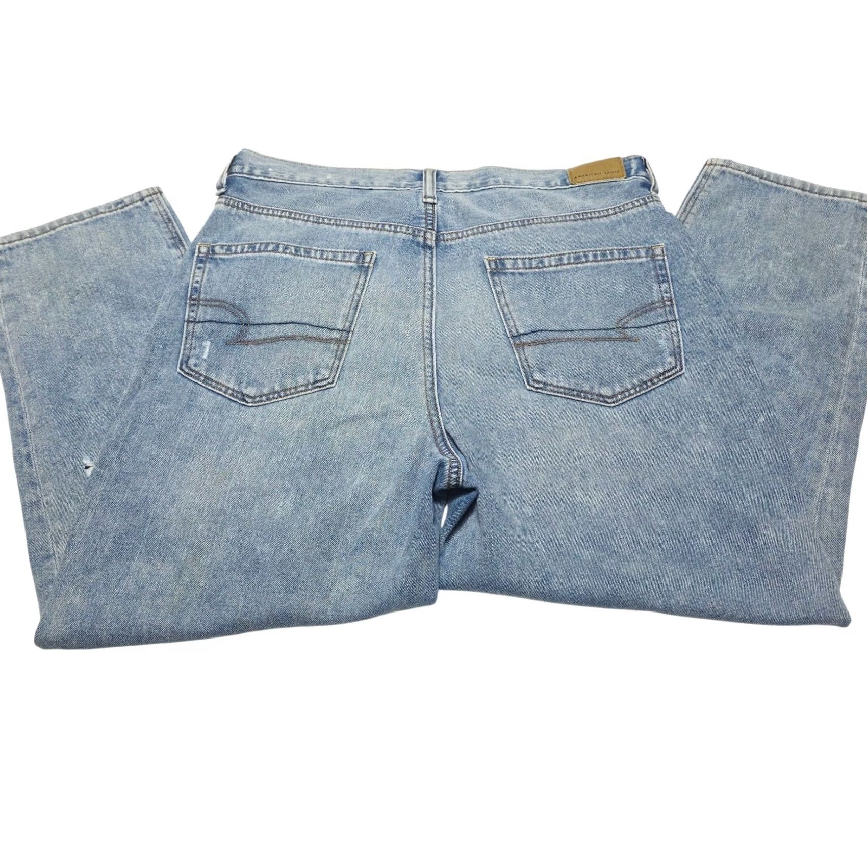 American Eagle Outfitters VINTAGE American Eagle Outfitters Mom Straight Jeans Light Wash Women’s Size 8 X-Short Distressed Size 30" / US 8 / IT 44 - 5 Thumbnail