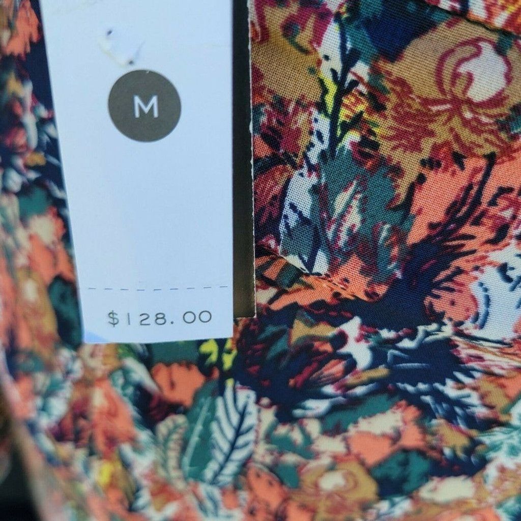 Other AQUA Abstract Feather V-neck Multi-Color Dress Women's. Size L / US 10 / IT 46 - 7 Thumbnail