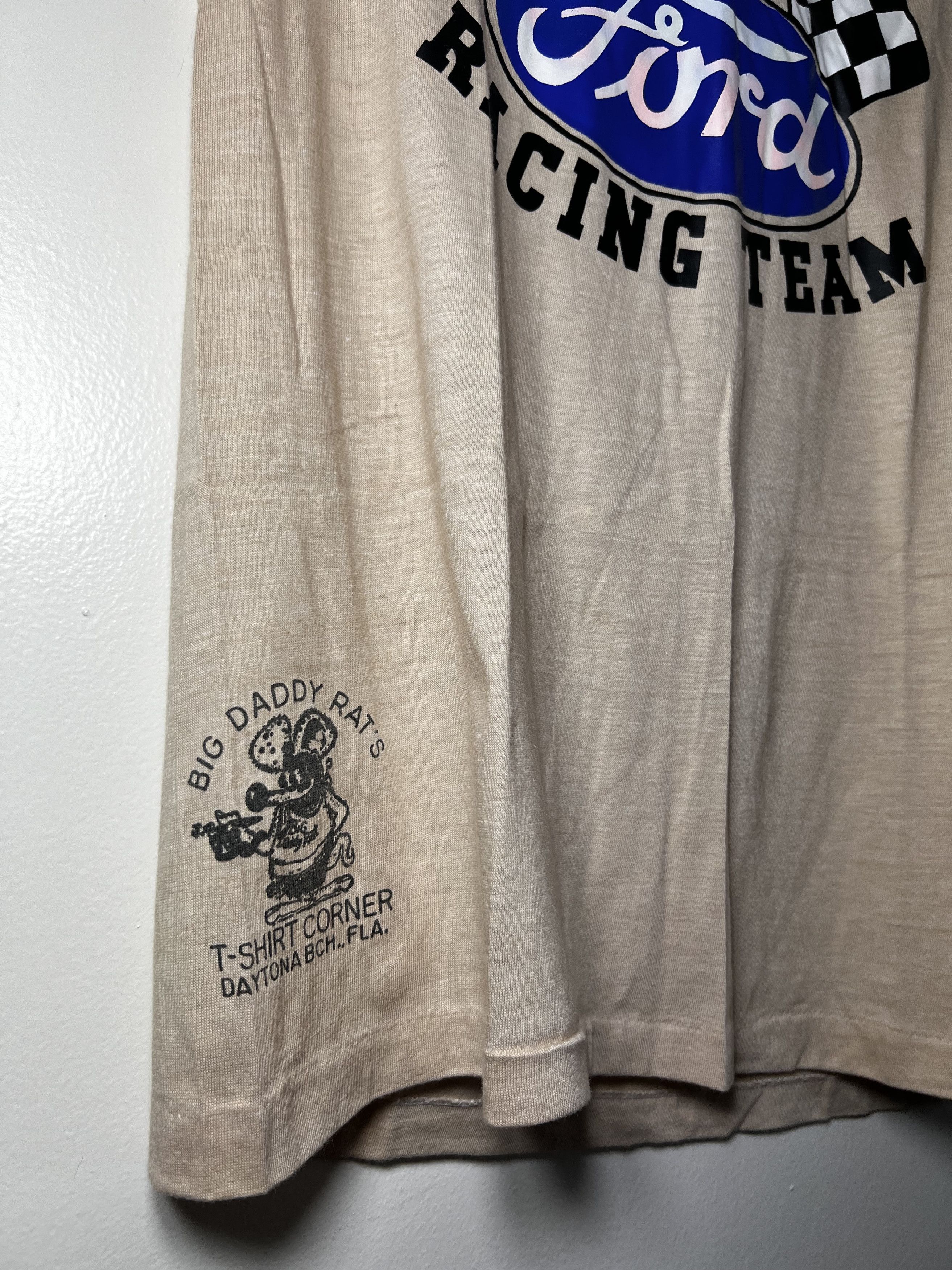 Ford Vintage 70's-80's Ford Racing Team "The Rat's Hole" T-Shirt Size US L / EU 52-54 / 3 - 5 Thumbnail