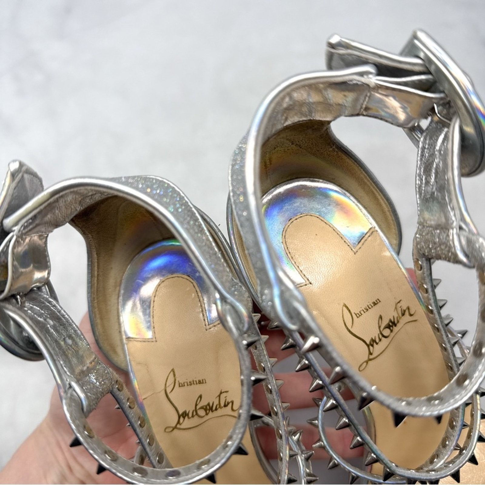 Christian Louboutin Christian Louboutin Choca Lux 120 Holographic Platform Heels Size US 5.5 / IT 35.5 - 8 Thumbnail