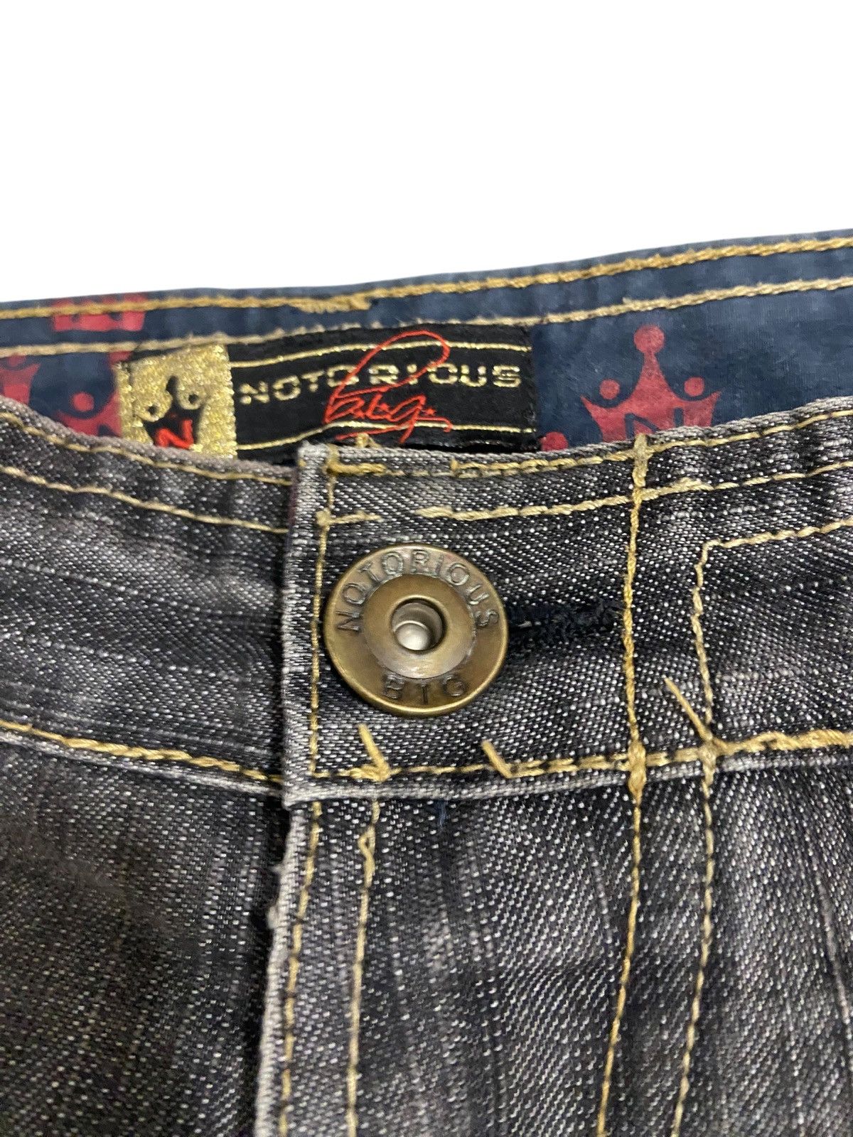 Rap Tees × Vintage Vintage Notorious BIG Jeans Mens 34x30 Black Denim Baggy Fit Size US 34 / EU 50 - 6 Thumbnail